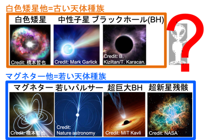 図2. 高速電波バーストの起源候補天体。